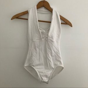Motionwear White Halter Top Dance Leotard
